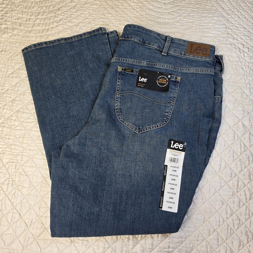 New Women's Lee Straight Midrise 26W Medium Friction Resistant Bootcut Blue